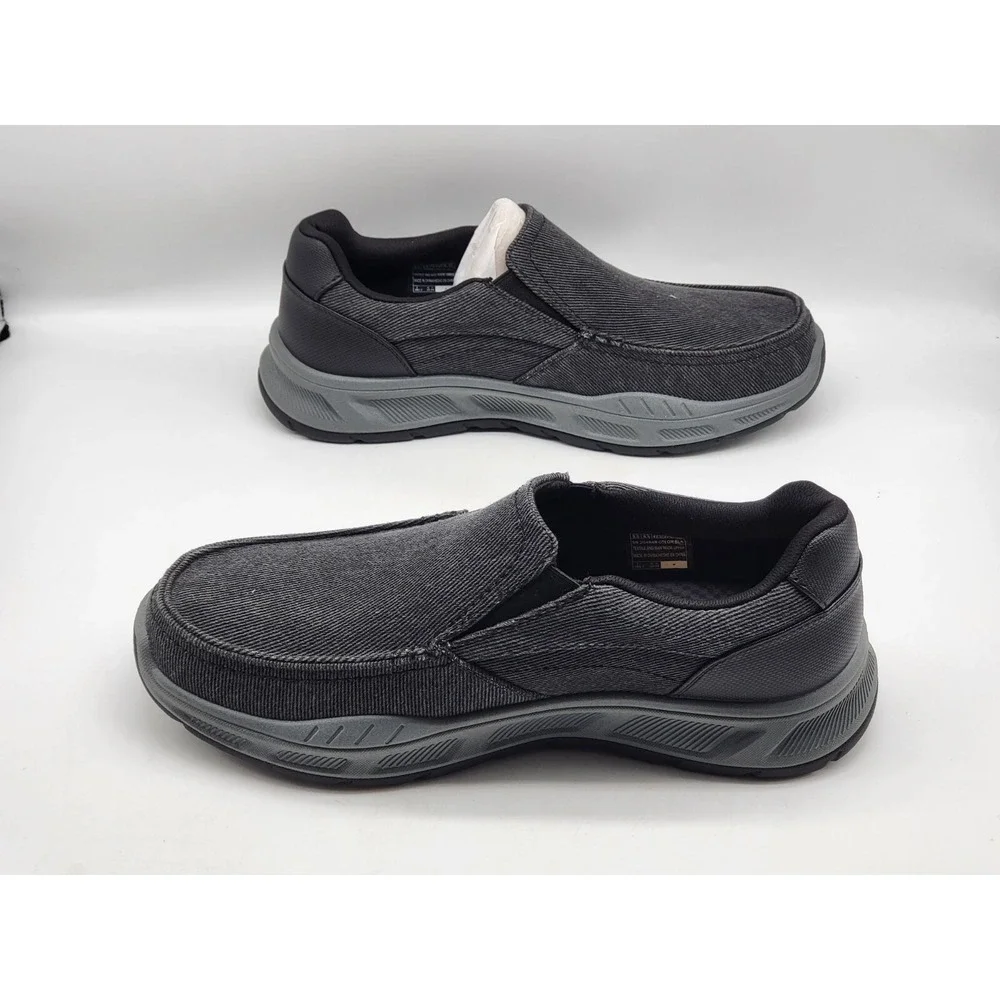 Skechers Cohagen Vierra Relaxed Fit Slip On Black Casual Loafer‎ Shoes 11.5 NWOB